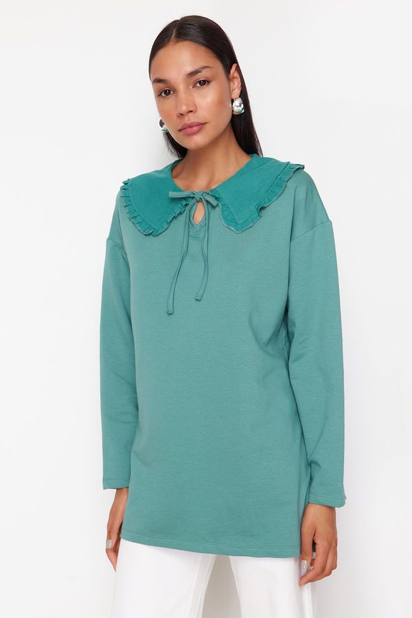 Trendyol Trendyol Mint Baby Collar Detailed Knitted Tunic