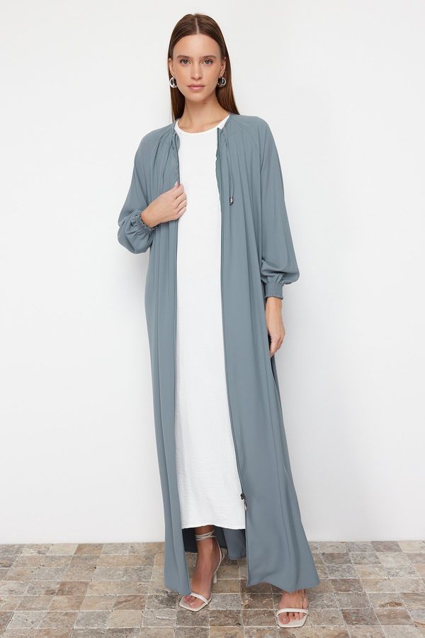 Trendyol Trendyol Mint Mevlana Model Woven Thin Crepe Cape & Abaya & Abaya