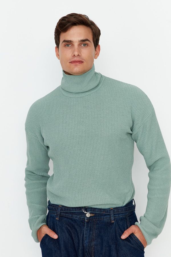 Trendyol Trendyol Mint Oversize Wide Fit Turtleneck Basic Sweater