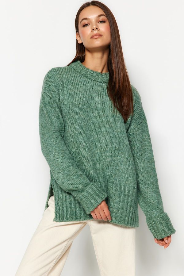 Trendyol Trendyol Mint Soft Textured Thick Crewneck Knitwear Sweater