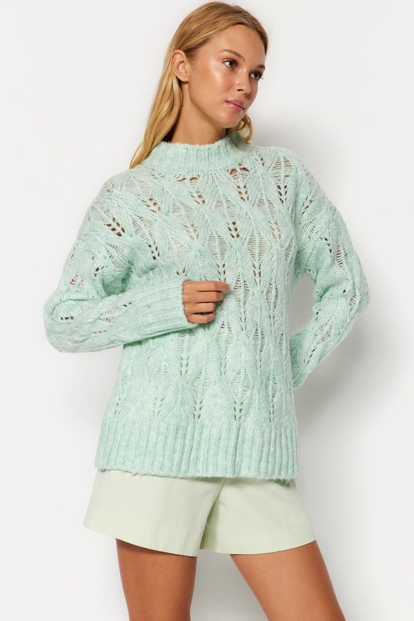 Trendyol Trendyol Mint Thick Knit Detailed Knitwear Sweater