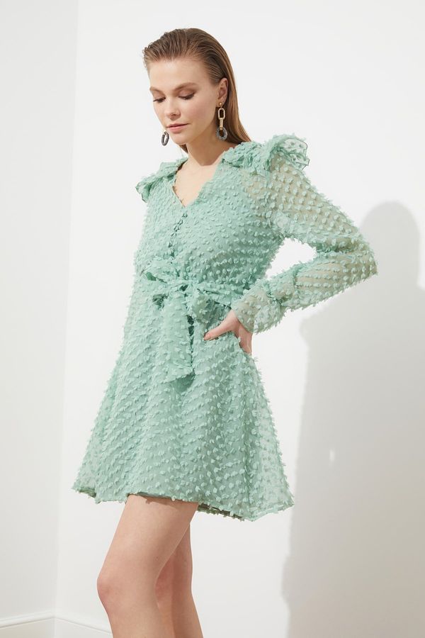 Trendyol Trendyol Mint Three Dimensional Fabric Featured Dress