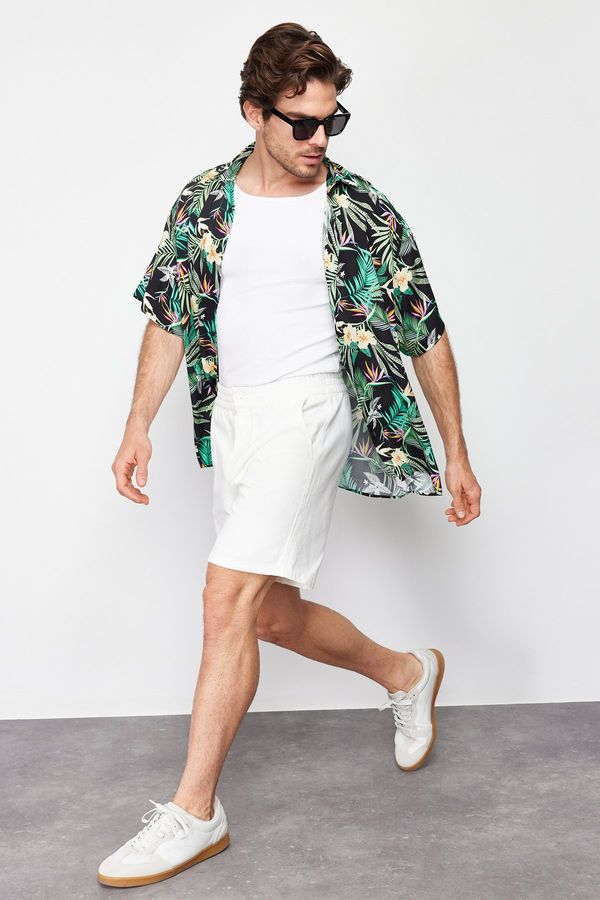 Trendyol Trendyol Multi Color Oversize Fit Tropical Printed 100% Viscose Short Sleeve Flowy Summer Shirt
