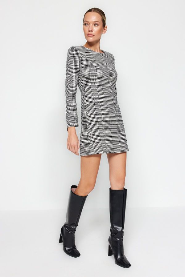 Trendyol Trendyol Multi Color Straight Cut Checkered Woven Dress
