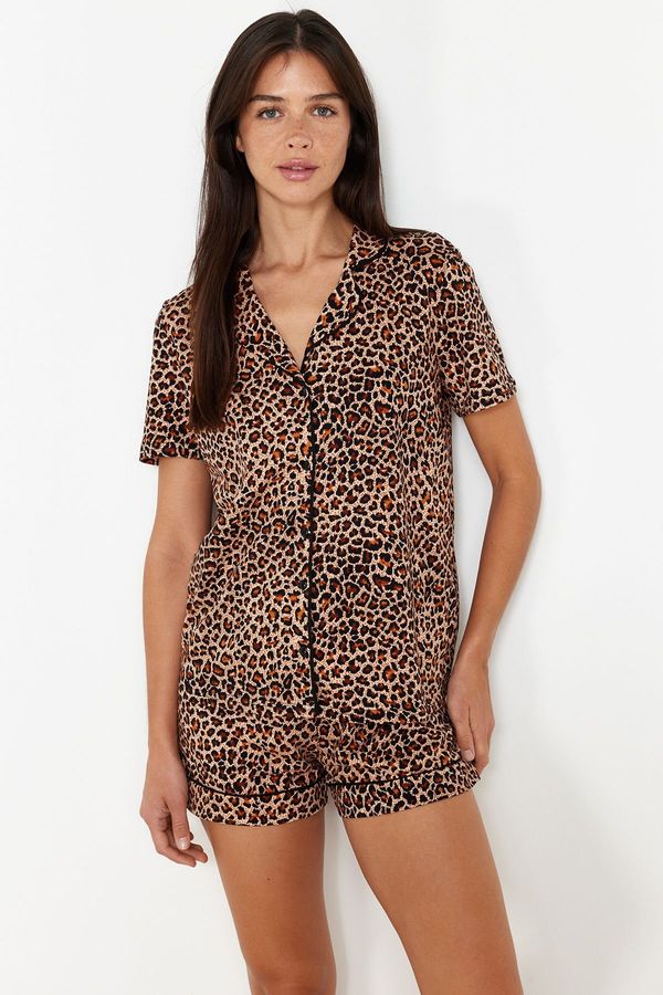 Trendyol Trendyol Multicolored 100% Cotton Leopard Patterned Knitted Pajama Set