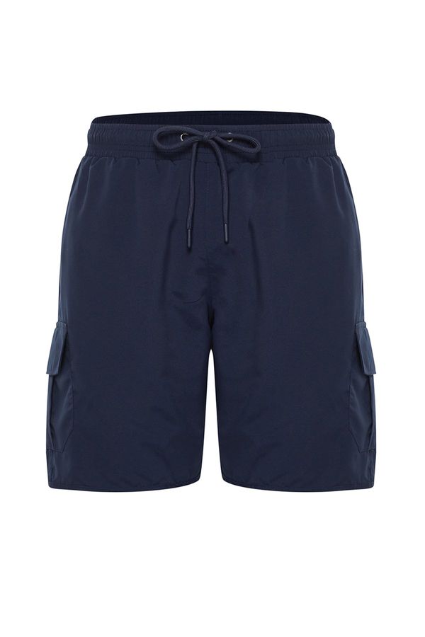 Trendyol Trendyol Navy Blue Cargo Pocket Standard Length Marine Shorts