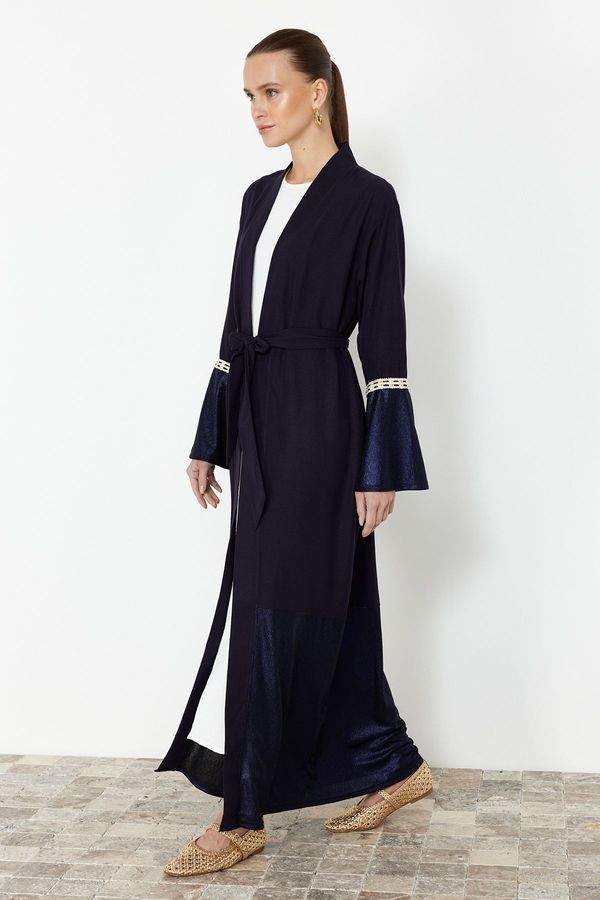 Trendyol Trendyol Navy Blue Embroidered Sleeve Woven Cap & Abaya