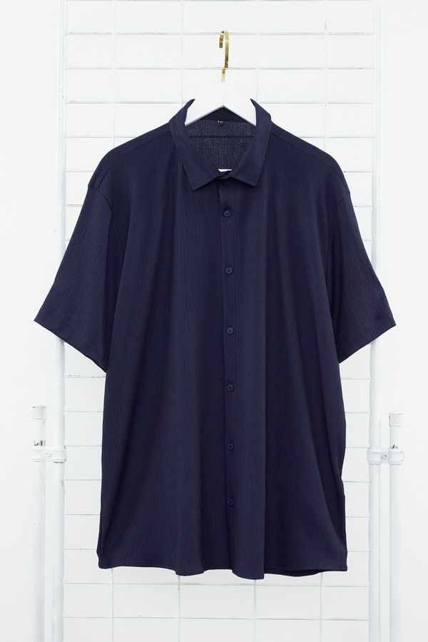 Trendyol Trendyol Navy Blue Plus Size Shirt