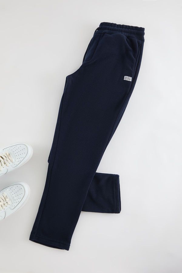 Trendyol Trendyol Navy Blue Regular Cut Label Applique Elastic Leg Sweatpants