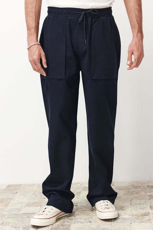 Trendyol Trendyol Navy Blue Standard Fit Lace Waist Trousers