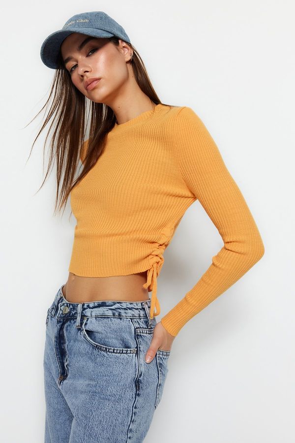 Trendyol Trendyol Orange Side Gathered Detail Knitwear Sweater