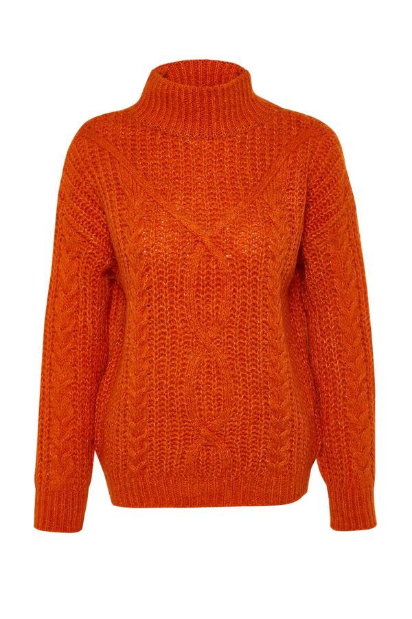 Trendyol Trendyol Orange Soft Textured High Neck Knitwear Sweater