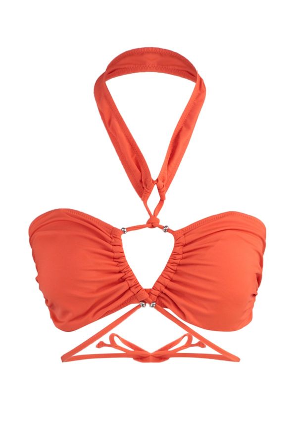 Trendyol Trendyol Orange Strapless Tunnel Bikini Top