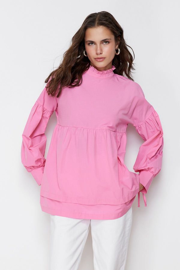 Trendyol Trendyol Pink Comfort Fit Woven Tunic