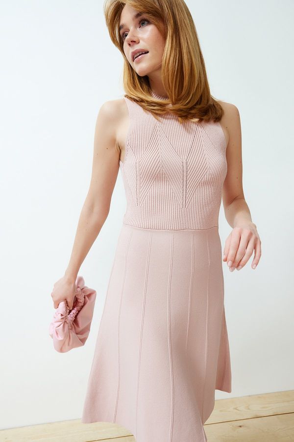 Trendyol Trendyol Pink Mini Knitwear Premium/Custom Yarn Dress