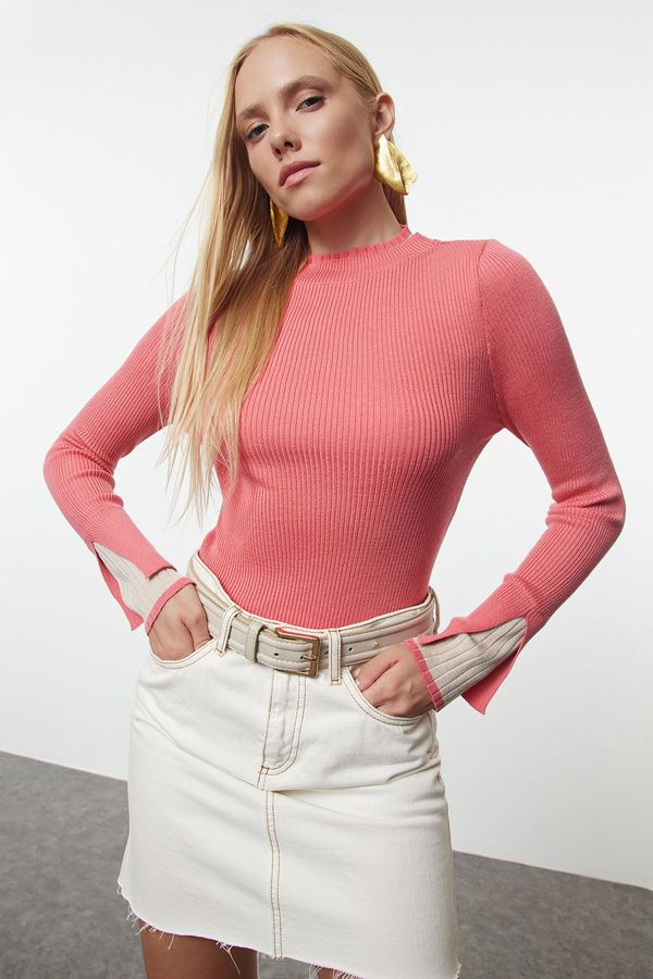 Trendyol Trendyol Pink Premium Quality Color Block Knit Sweater