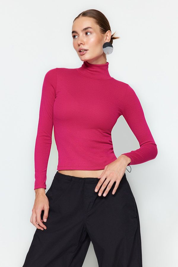 Trendyol Trendyol Pink Premium Soft Fabric Turtleneck Fitted/Flexible Knitted Blouse