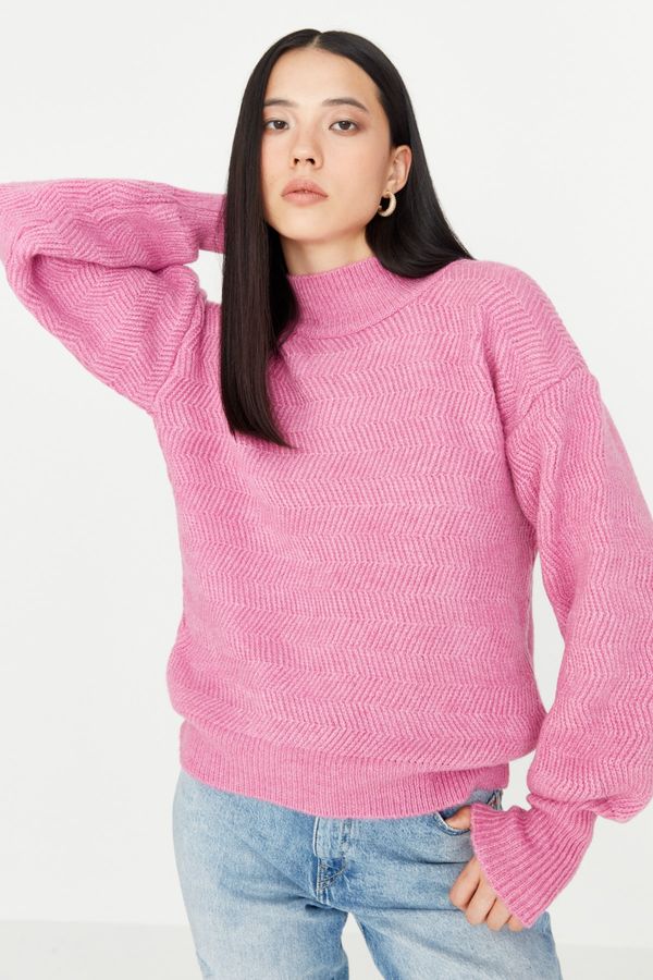 Trendyol Trendyol Pink Soft Textured Basic Knitwear Sweater