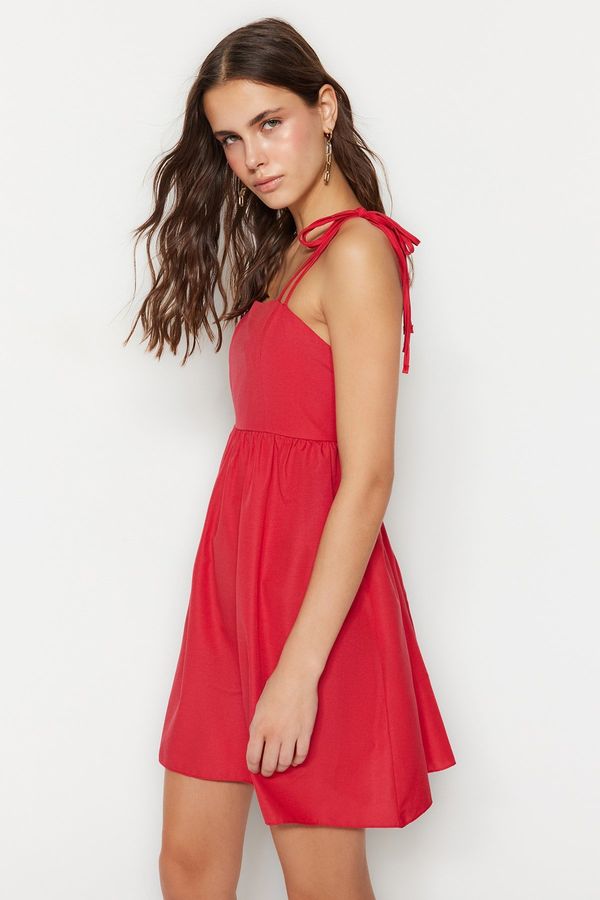 Trendyol Trendyol Red A-Cut Mini Strappy Woven Dress