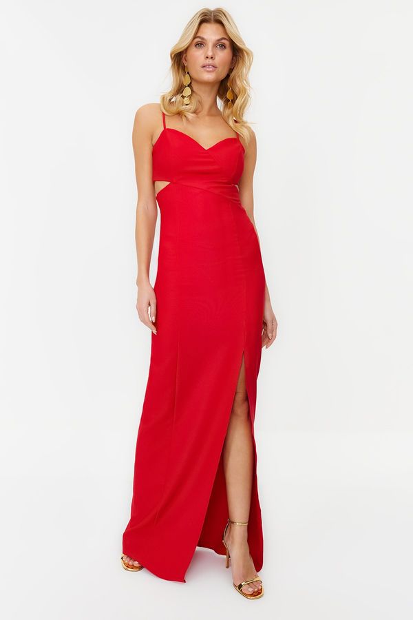 Trendyol Trendyol Red Plain Regular Woven Evening Dress & Prom Dress