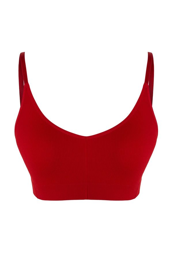 Trendyol Trendyol Red Seamless Rope Strapless Bralette Knitted Bra