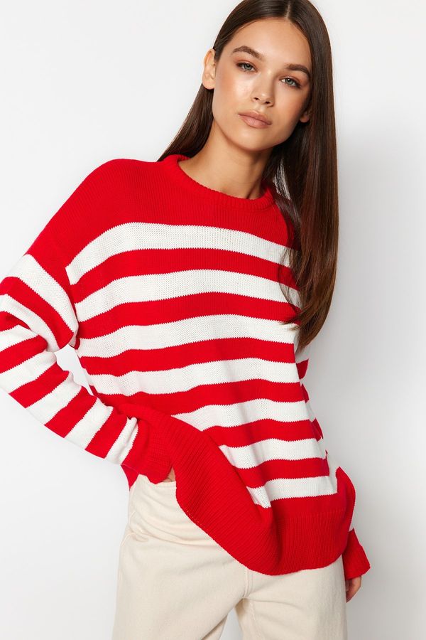 Trendyol Trendyol Red Striped Knitwear Sweater