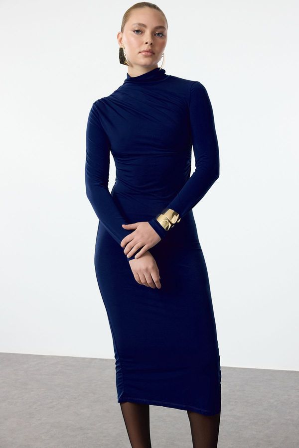 Trendyol Trendyol Saks Body-fitting Knitted Dress