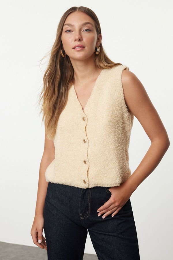 Trendyol Trendyol Stone Soft Texture Regular Boucle Vest