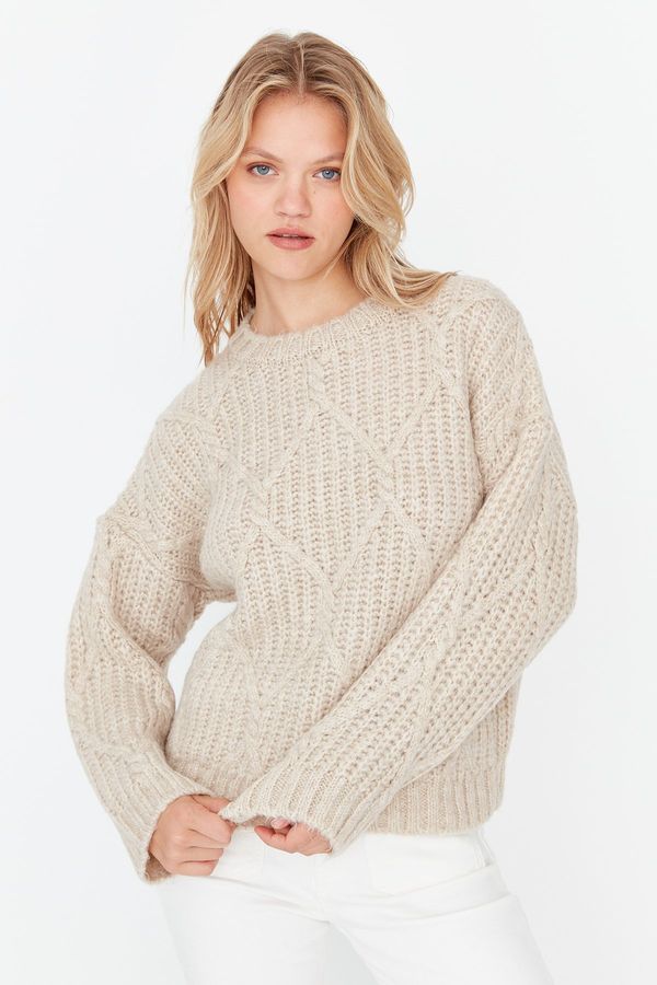 Trendyol Trendyol Stone Soft Textured Wide Fit Knitwear Sweater