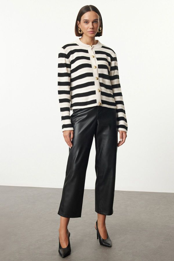 Trendyol Trendyol Stone Striped Jacket Look Knitwear Cardigan