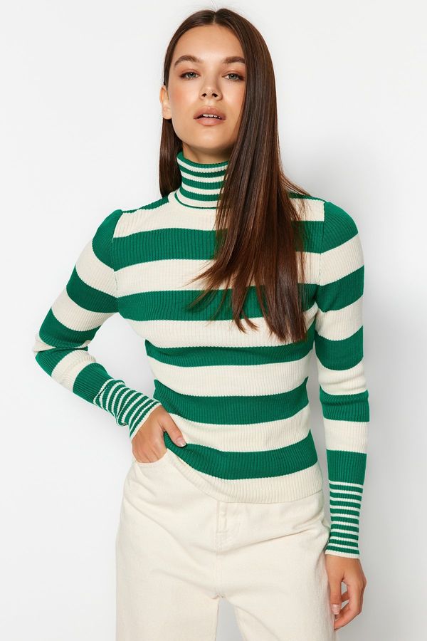 Trendyol Trendyol Stone Striped Turtleneck Knitwear Sweater