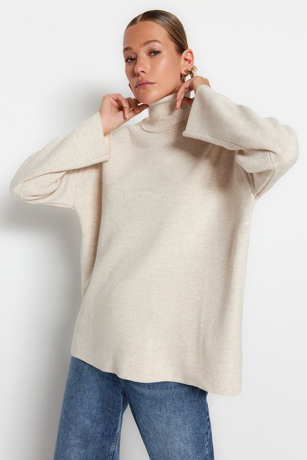 Trendyol Trendyol Stone Wide Fit Basic Oversize Knitwear Sweater