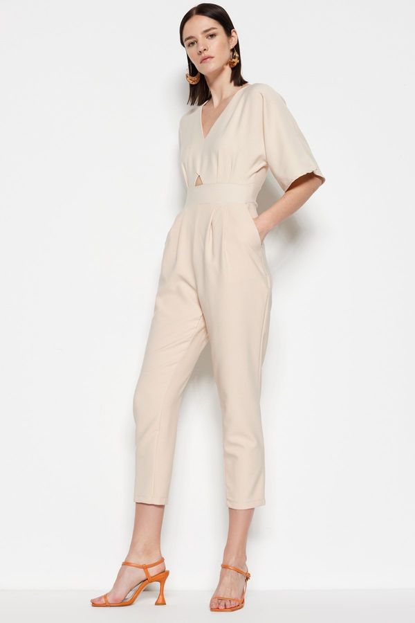 Trendyol Trendyol Stone Woven Overalls in Cut Out/Window Detailed