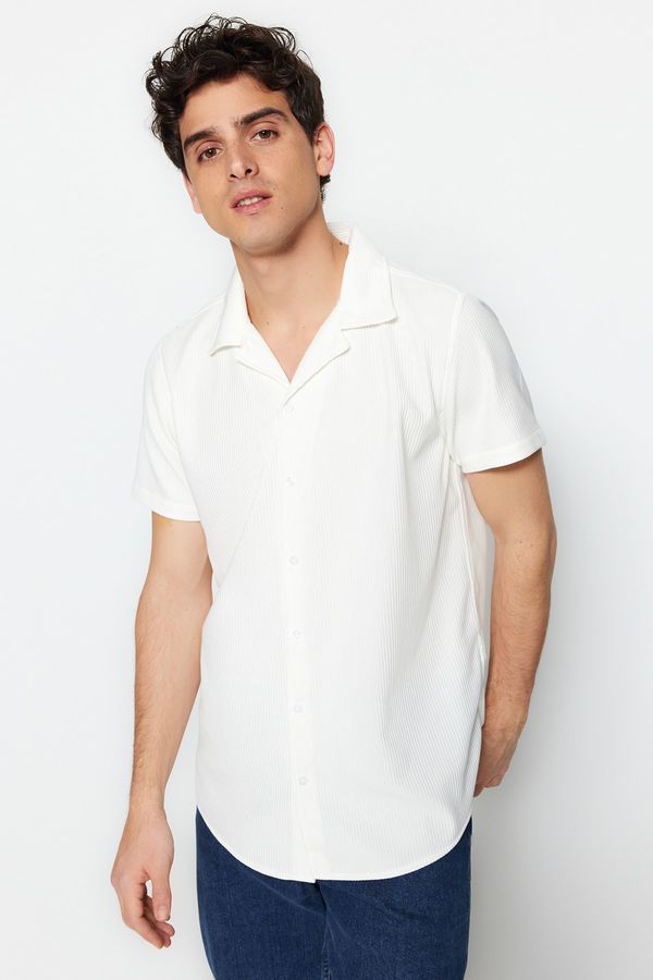 Trendyol Trendyol White Regular Fit Open Collar Summer Shirt