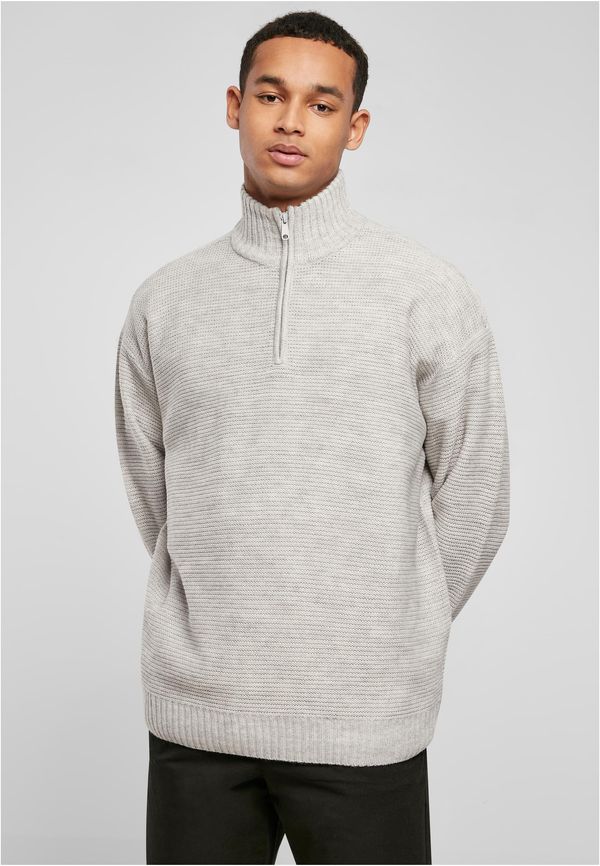 UC Men Troyer knit fabric light grey