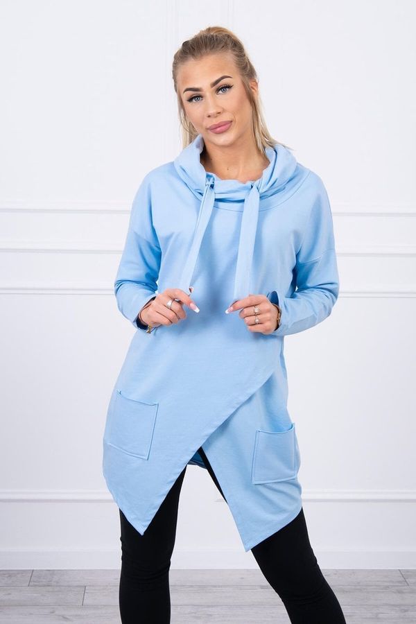 Kesi Tunic with clutch at the front Oversize cyan