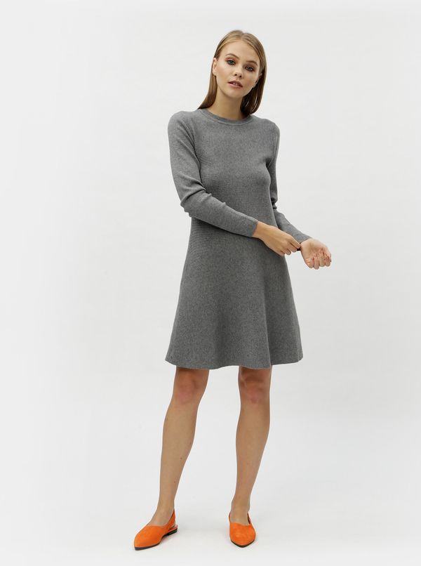 Vero Moda Vero MODA Nancy Grey Annealed Long Sleeve Sweater Dress