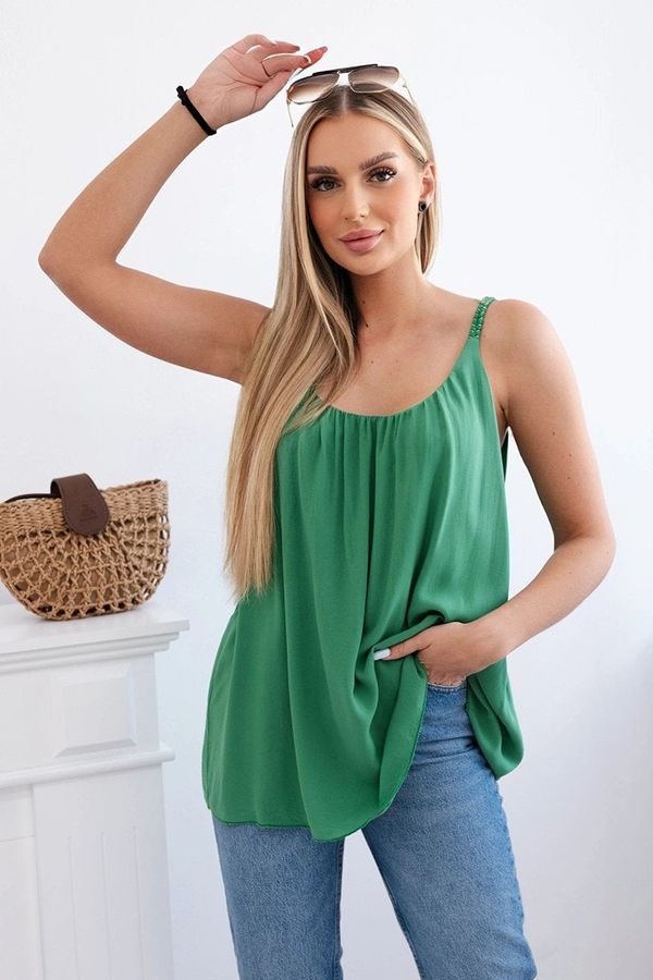 Kesi Viscose blouse with straps green