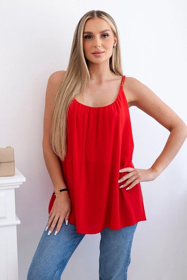 Kesi Viscose blouse with straps red