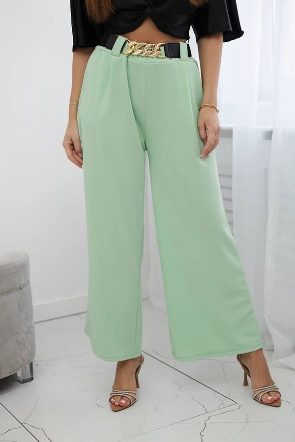 Kesi Viscose trousers with wide legs mint