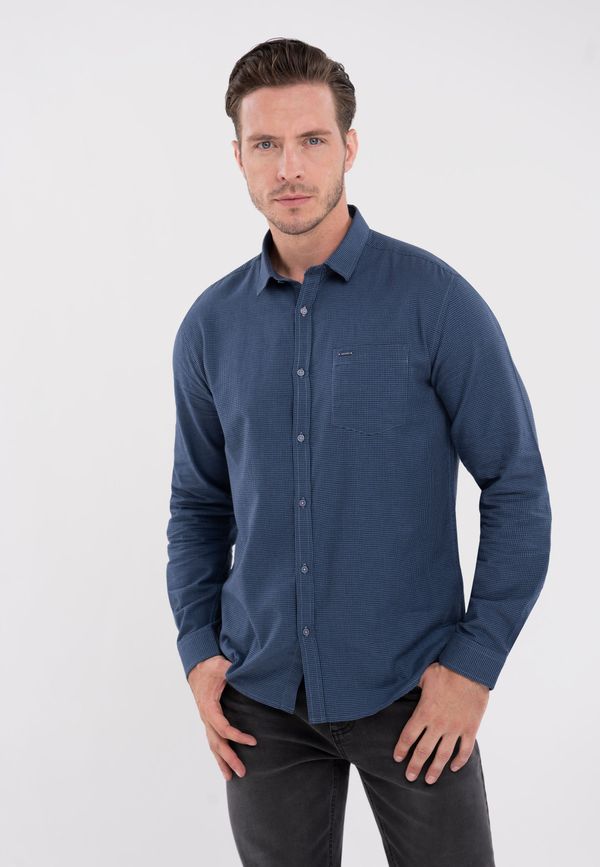 Volcano Volcano Man's Shirt K-Odar Navy Blue