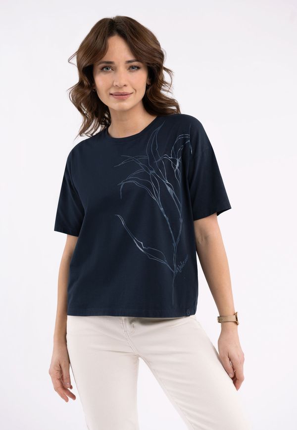 Volcano Volcano Woman's T-Shirt T-Ciri Navy Blue