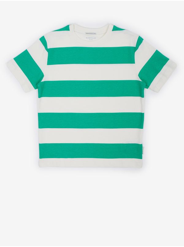 Tom Tailor White and Green Boys Striped T-Shirt Tom Tailor - Boys
