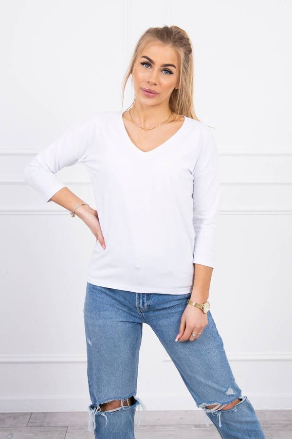 Kesi White blouse with V-neck