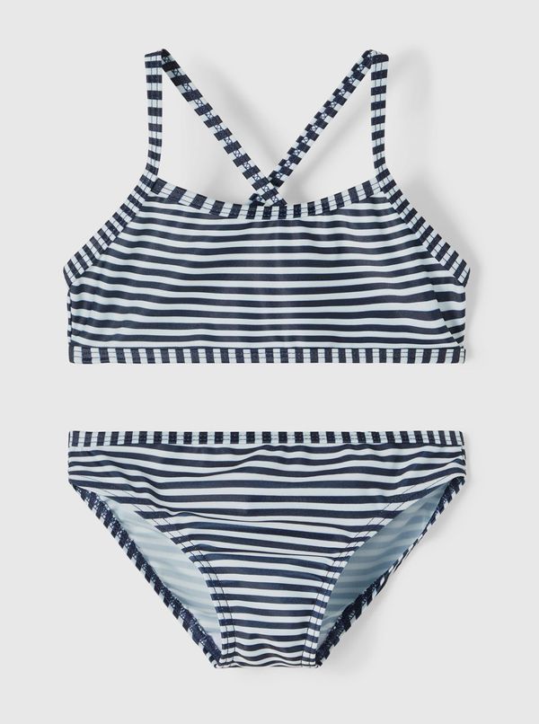 name it White-Blue Girls' Striped Two Piece Swimwear name it Felisia - Unisex