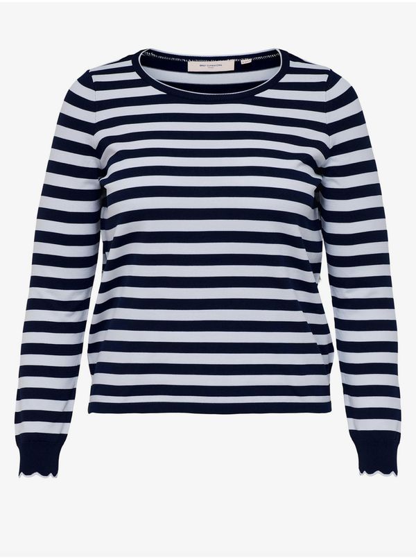 Only White-Blue Striped Sweater ONLY CARMAKOMA Kelci - Women