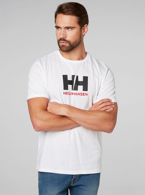 Helly Hansen White men's regular fit t-shirt with helly hansen embroidery
