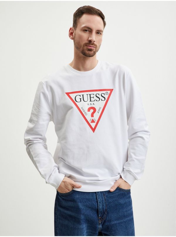 Guess White Mens Sweatshirt Guess Audley - Men