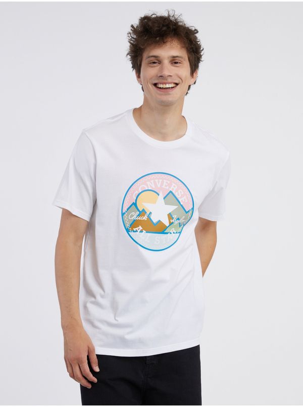 Converse White Mens T-Shirt Converse Coastal Remix - Men