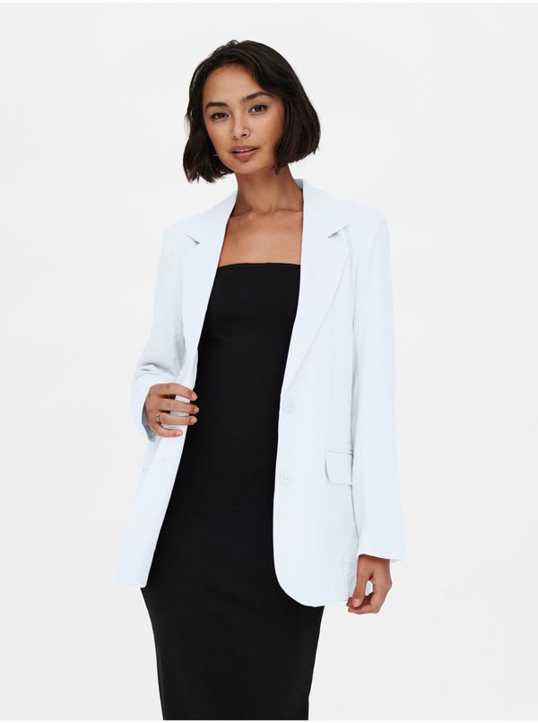 Only White oversize blazer with linen ONLY Caro - Ladies
